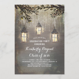 Rustikale Country Lanterns Garden Graduation Party Einladung