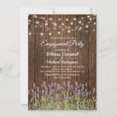 Rustikale Country Lavender Lights-Engagement-Parte Einladung (Vorderseite)