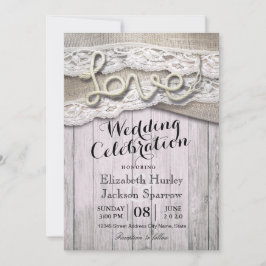 Rustikale Country Liebe Rope Burlap Lace Barding H Einladung