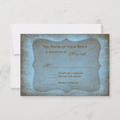Rustikale Country Muddy Blue Wedding RSVP Cards (Vorderseite)