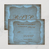 Rustikale Country Muddy Blue Wedding RSVP Cards Karte (Vorne/Hinten)