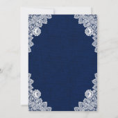 Rustikale Country Navy Blue Mason Jar Lights Hochz Einladung (Rückseite)