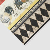 Rustikale Country Roosters Harlequin Black Decoupa Seidenpapier (Ausschnitt)