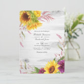 Rustikale Country Stall QR Code UAWG Sonnenblumenh Einladung (Stehend Vorderseite)