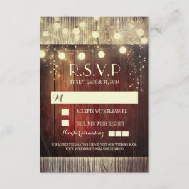 Rustikale Country-Streichellichter Hochzeitskarten RSVP Karte
