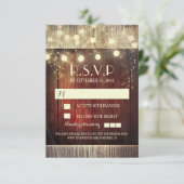 Rustikale Country-Streichellichter Hochzeitskarten RSVP Karte (Stehend Vorderseite)