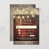 Rustikale Country-Streichellichter Hochzeitskarten RSVP Karte (Vorne/Hinten)