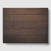 Rustikale Country String Lights Barn Wood Wedding Gästebuch (Rückseite)