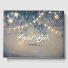 Rustikale Country String Lights Hochzeit Gästebuch