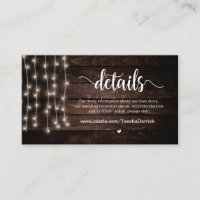 Rustikale Country String Lights, Hochzeitdetails