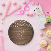 Rustikale Country String Lights Hochzeitspapier Pappteller (Party)