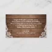 Rustikale Country String Lights Trinkticketgutsche Begleitkarte (Rückseite)