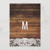 Rustikale Country String Lights Wood Lace Wedding Menükarte (Rückseite)