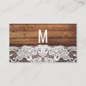 Rustikale Country String Lights Wood Lace Wedding Platzkarte (Rückseite)