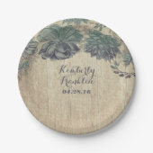 Rustikale Country succules Wraath Wedding Pappteller (Vorderseite)