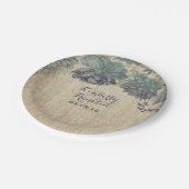 Rustikale Country succules Wraath Wedding Pappteller (Schrägansicht)