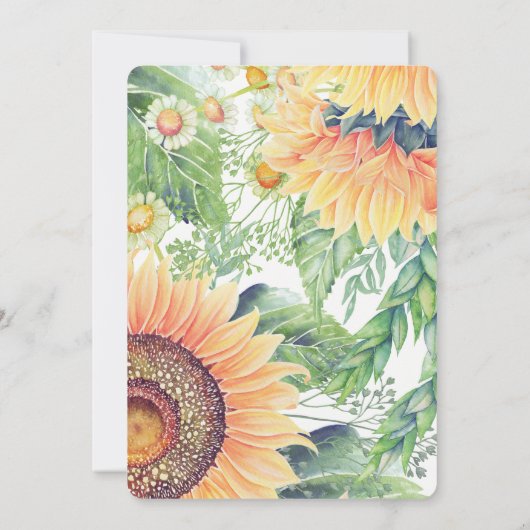 Rustikale Country Sunflower Engagement Party lädt Einladung (Rückseite)