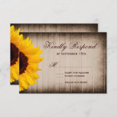 Rustikale Country Sunflower Wedding RSVP Cards (Vorne/Hinten)