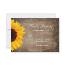 Rustikale Country Sunflower Wedding RSVP Cards