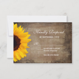 Rustikale Country Sunflower Wedding RSVP Cards