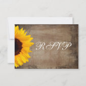 Rustikale Country Sunflower Wedding RSVP Cards Karte (Rückseite)