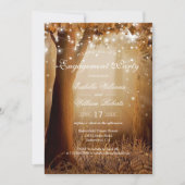Rustikale Country Tree String Lights Engagement Pa Einladung (Vorderseite)