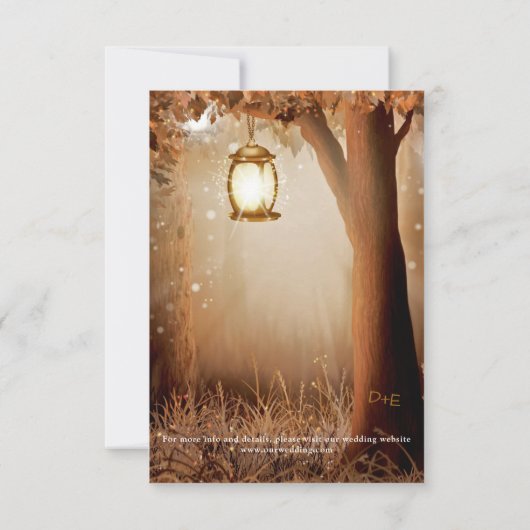 Rustikale Country Tree String Lights RSVP Card Karte (Rückseite)