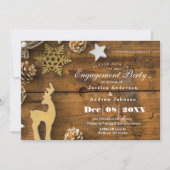Rustikale Country Weihnachten Hirsche Engagement P Einladung (Vorderseite)