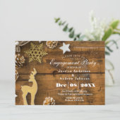 Rustikale Country Weihnachten Hirsche Engagement P Einladung (Stehend Vorderseite)