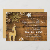 Rustikale Country Weihnachten Hirsche Engagement P Einladung (Vorne/Hinten)