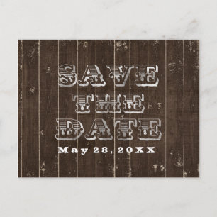 Rustikale Country Western Hochzeit SAVE THE DATE S Ankündigungspostkarte