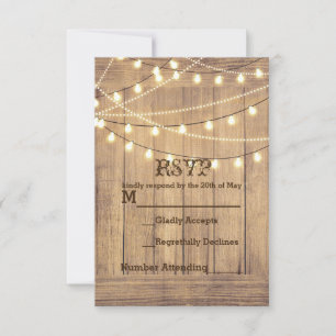 Rustikale Country Western Holz & Lichter RSVP Kart Karte