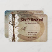 Rustikale Country Western Horseshoe Wedding RSVP C (Vorne/Hinten)