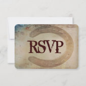 Rustikale Country Western Horseshoe Wedding RSVP C (Rückseite)