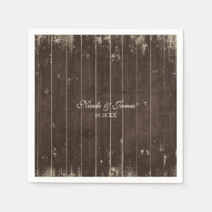 Rustikale Country Western Wedding-Deko aus Holz mi Serviette