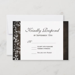Rustikale Country Wirbel Brown Wedding RSVP Cards