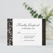 Rustikale Country Wirbel Brown Wedding RSVP Cards (Stehend Vorderseite)