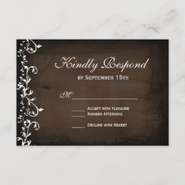 Rustikale Country Wirbel Brown Wedding RSVP Cards Karte
