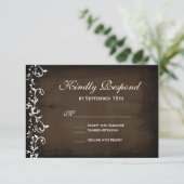 Rustikale Country Wirbel Brown Wedding RSVP Cards Karte (Stehend Vorderseite)