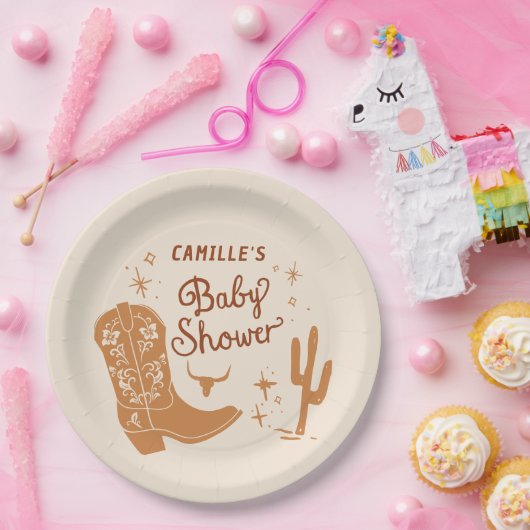 Rustikale Cowboy-Babydusche Teller (Party)