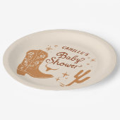 Rustikale Cowboy-Babydusche Teller (Schrägansicht)