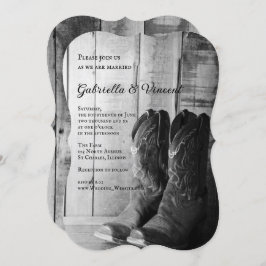 Rustikale Cowboy Boots Country Wedding Einladung