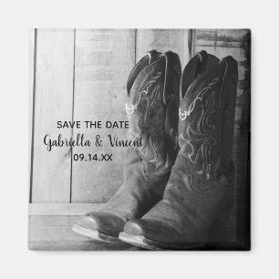 Rustikale Cowboy Boots Country Wedding Save the Da Magnet