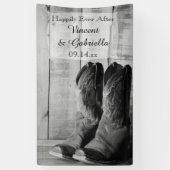 Rustikale Cowboy Boots Country Western Hochzeit Banner (Vertikal)
