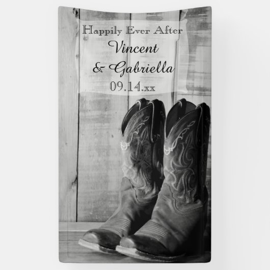 Rustikale Cowboy Boots Country Western Hochzeit Banner (Vertikal)