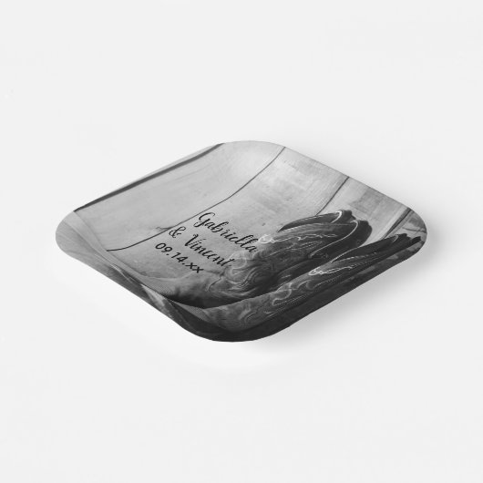 Rustikale Cowboy Boots Country Western Hochzeit Pappteller (Gewinkelt)