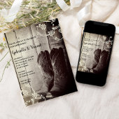 Rustikale Cowboy Boots Ranch Floral Engagement Par Einladung