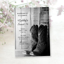 Rustikale Cowboy Boots Sweet 16 Barn Birthday Part