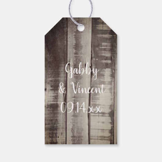 Rustikale Cowboy Boots Western Blumenhochzeit Geschenkanhänger (Rückseite)