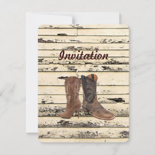 rustikale Cowboy Boots Western Hochzeit Einladung